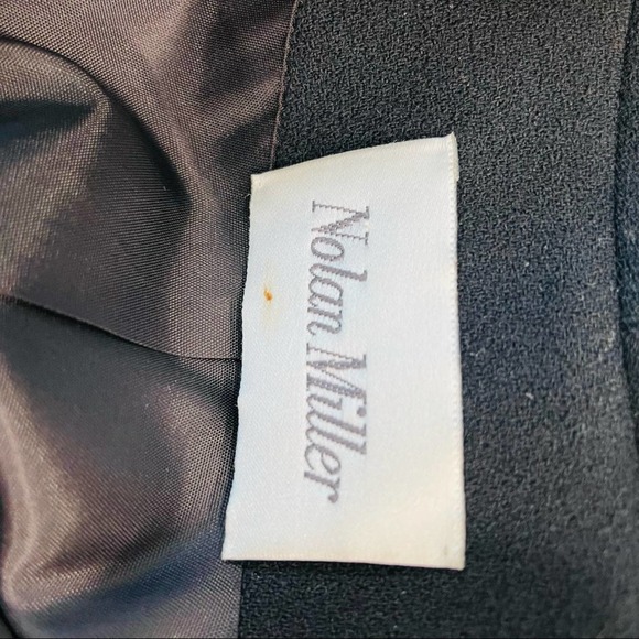 Vintage 80s Nolan Miller Designer Wool Jacket, Long Blazer, Beaded Shoulder, - Picture 2 of 8